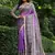 Levender color tussar silk blend madhubani print saree