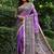 Levender color tussar silk madhubani print saree