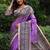 Levender color tussar silk madhubani print saree