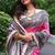 Pink color tussar silk madhubani print saree