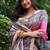 Pink color tussar silk madhubani print saree