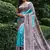 Sky blue color tussar silk madhubani print saree