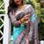 Sky blue color tussar silk madhubani print saree