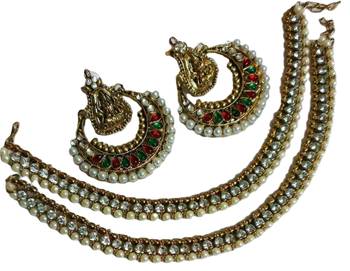 Ram Leela Multi colour Earings & Traditional Anklets 2