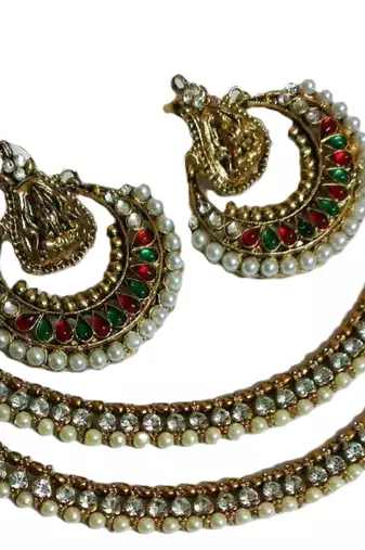 Ram Leela Multi colour Earings & Traditional Anklets