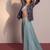 Royal blue embroidered viscose raw silk co ord set