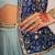 Royal blue embroidered viscose raw silk co ord set