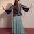 Royal blue embroidered viscose raw silk co ord set