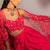 Hot pink embroidered viscose organza co ord set