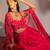Hot pink embroidered viscose organza co ord set