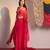 Hot pink embroidered viscose organza co ord set
