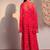 Hot pink embroidered viscose organza co ord set