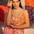 Coral embroidered viscose raw silk sharara set