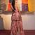 Coral embroidered viscose raw silk sharara set