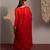 Red embroidered crepe anarkali set