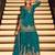 Teal embroidered chinon free size stitched palazzo style salwar suit