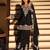 Black embroidered chinon free size stitched palazzo style salwar suit