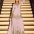 Lavender embroidered chinon free size stitched palazzo style salwar suit