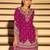 Pink embroidered chinon free size stitched palazzo style salwar suit