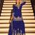 Royal blue embroidered chinon free size stitched palazzo style salwar suit