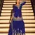 Royal blue embroidered chinon free size stitched palazzo style salwar suit