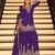 Purple embroidered chinon free size stitched palazzo style salwar suit