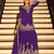 Purple embroidered chinon free size stitched palazzo style salwar suit