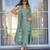 Women's olive green viscose chanderi sequin embroidered kurta pant set with dupatta