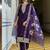 Women's wine viscose chanderi silk kurta pant set with organza dupatta