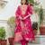 Women's pink chanderi cotton silk embroidered kurta pant set with jacquard dupatta