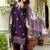 Women's wine viscose chanderi silk embroidered kurta pant set with jacquard organza dupatta
