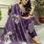 Women's wine viscose chanderi silk embroidered kurta pant set with jacquard organza dupatta
