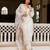 Women's white viscose chanderi silk embroidered kurta pant set with jacquard organza dupatta