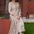Women's cream vichitra silk sequin embroidered kurta pant set with vichitra silk dupatta