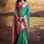 Turquoise patola silk blend party wear saree
