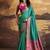 Turquoise patola silk blend party wear saree