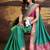 Turquoise patola silk blend party wear saree