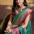Turquoise patola silk blend party wear saree
