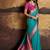 Aqua blue patola silk blend party wear saree