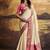 Cream patola silk blend party wear saree