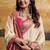 Cream patola silk blend party wear saree