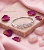 925 sterling silver pavé circle link bracelet for women