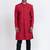 Red cotton silk jacquard premium designer festive wear indo western set