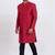 Red cotton silk jacquard premium designer festive wear indo western set