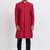 Red cotton silk jacquard premium designer festive wear indo western set