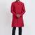 Red cotton silk jacquard premium designer festive wear indo western set