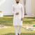White cotton digital print premium designer festive wear kurta trouser set