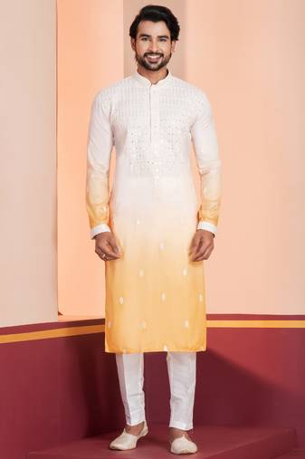 Multi color silky silk premium designer festive wear kurta trouser set