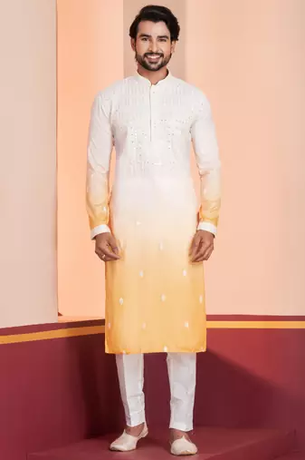 Multi color silky silk premium designer festive wear kurta trouser set
