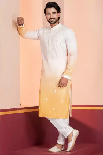 Multi color silky silk premium designer festive wear kurta trouser set